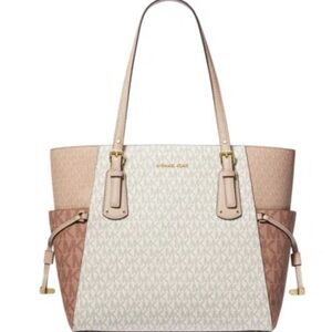 Michael Kors Beige and Brown Tote Bag